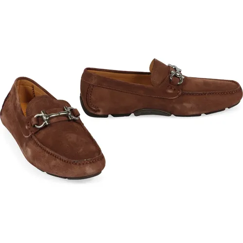 Gancini Driving Loafers - Ferragamo - Modalova