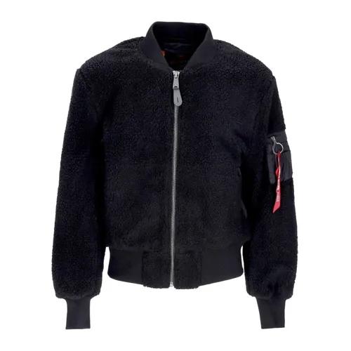 Sherpa Teddy Black Jacket Mens - Alpha Industries - Modalova