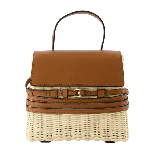Borsa Raphia Brown Tie Me - Moschino - Modalova