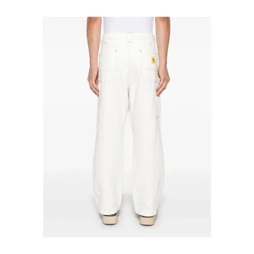 Beige Cotton Canvas Trousers - Icecream - Modalova
