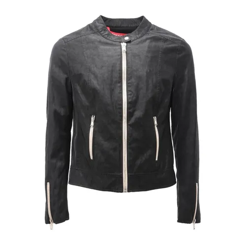 April Schwarze Eco-Lederjacke Damen - Freedomday - Modalova