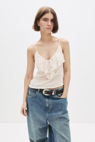 Top Asymétrique À Bretelles Volant - Pull&Bear - Modalova