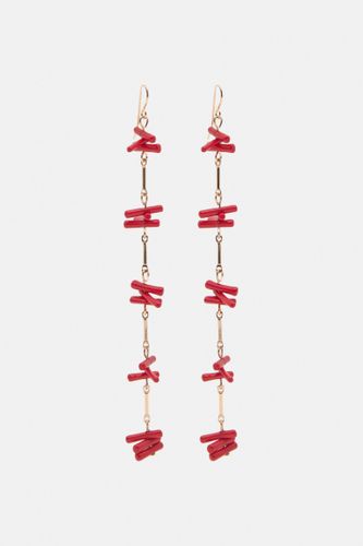 Boucles D'oreilles Longues Perles Corail - Pull&Bear - Modalova