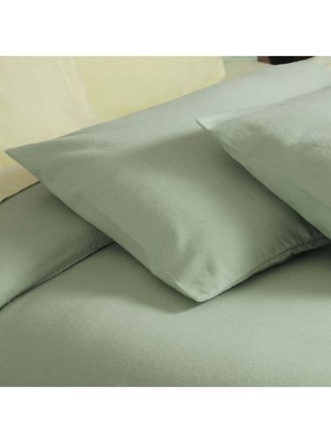 Par de fundas de almohadas de algodón cepillado modelo Housewife verde UNIQUE - Belledorm - Modalova