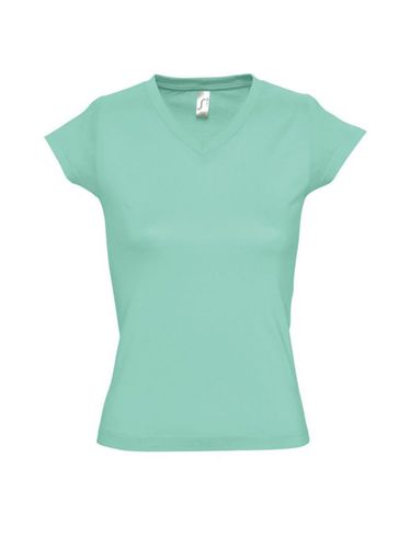 Camiseta de manga corta modelo Moon con cuello en forma de V para mujer verde 3XL - Sols - Modalova