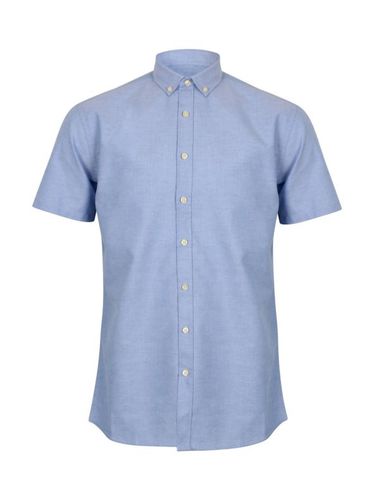 Camisa de manga corta modelo Oxford para hombre azul L - Henbury - Modalova