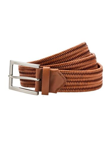 Cinturón trenzado de piel para hombre marrón UNIQUE - Asquith & fox - Modalova