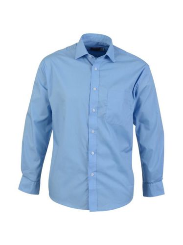 Camisa clásica de popelín de manga larga para hombre azul L - Absolute apparel - Modalova