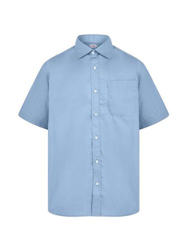 Camisa de popelín clásica de manga corta para hombre azul L - Absolute apparel - Modalova
