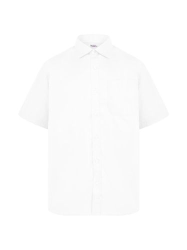 Camisa de popelín clásica de manga corta para hombre blanco L - Absolute apparel - Modalova