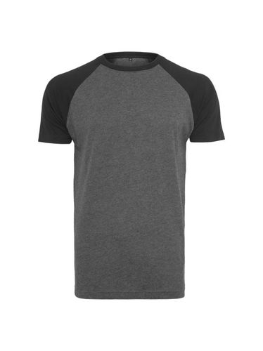 Camiseta en contraste de mangas ranglán para hombre gris S - Build your brand - Modalova