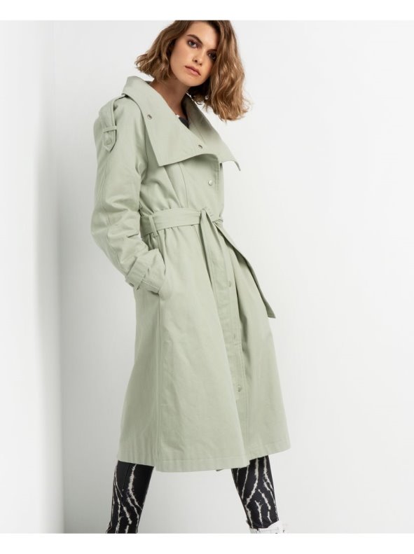 Abrigo de mujer largo tipo gabardina verde M/L - Toi&moi - Modalova