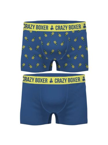 Pack de 2 bóxers lisos con logo azul S - Crazy boxer - Modalova