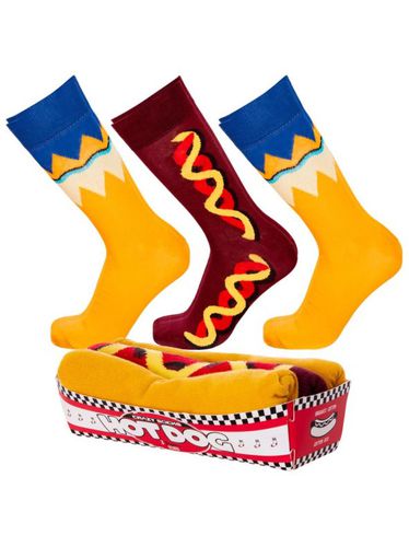 Pack 3 pares de calcetines estampados Hot Dog multicolor 46 - Crazy boxer - Modalova