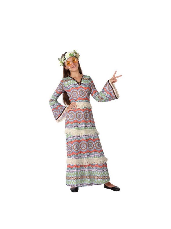 Disfraz de Vestido Hippie con Estampado para niña multicolor 3/4a - Angel tomas - Modalova