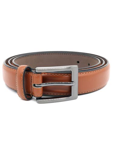 Cinturón de cuero Anthony con costuras y hebilla cuadrada para hombre caballero marrón 112 - Duke - Modalova