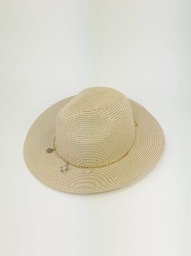Sombrero de paja con tira de estrellas beige UNIQUE - D-mara - Modalova