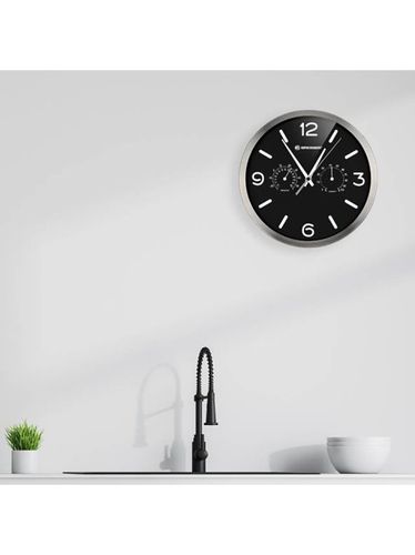 Reloj Analógica de Pared con termohigrómetro para salones MyTime DCF negro UNIQUE - Bresser - Modalova