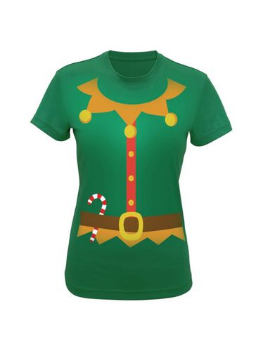 Camiseta navideña diseño de Duende Elfo para mujer señora verde XS - Christmas shop - Modalova