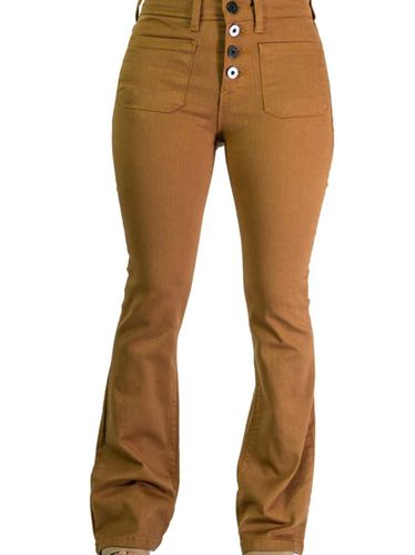 Pantalon flare plastrón color. marrón 40 - Aterrisage - Modalova