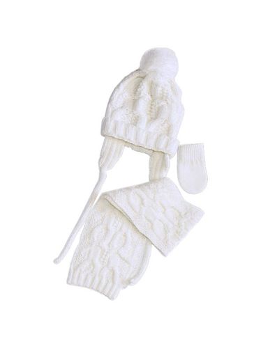 Conjunto de guantes, gorro y bufanda para recién nacidos crudo UNIQUE - Mac been - Modalova