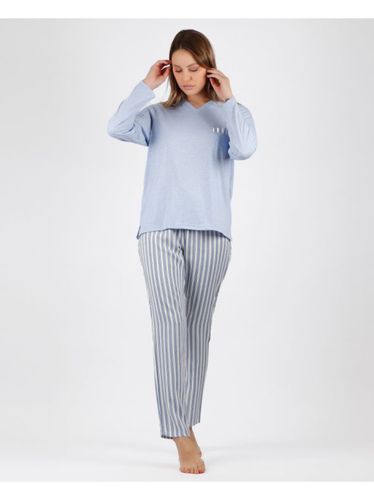 Pijama Manga Larga Fashion Stripes Para Mujer azul L - Admas - Modalova