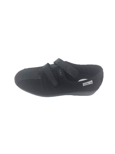 Zapatilla Zapato de Calle Ancho Especial Cierre Fácil Cuña 3cm negro 37 - Cosdam - Modalova