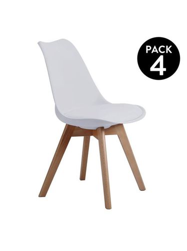Pack 4 sillas Bistro blanco UNIQUE - Abecedario - Modalova