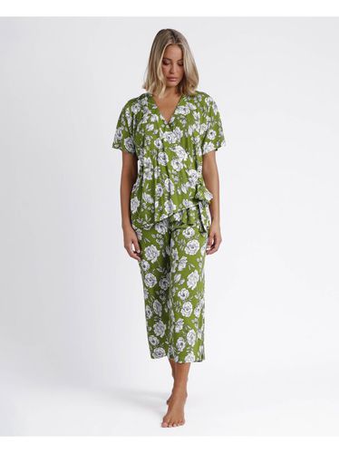 Pijama Palazzo Manga Corta Navy Flowers Para Mujer verde L - Admas - Modalova