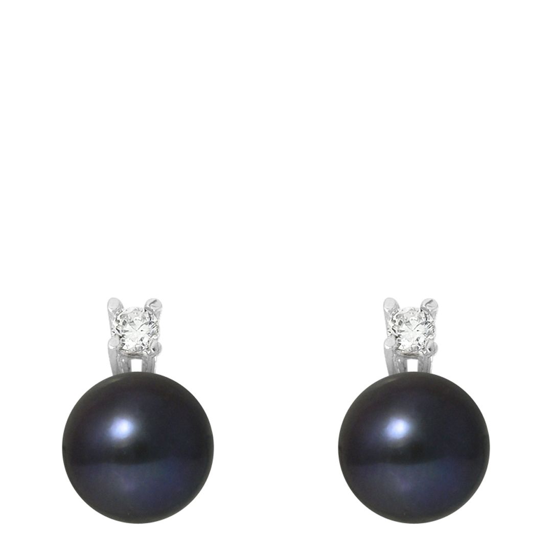 Black Pearl Stud Earrings - Mitzuko - Modalova