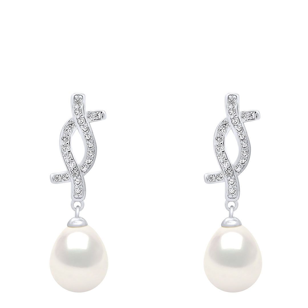 Natural Real Cultured Freshwater Pearl Earrings - Mitzuko - Modalova