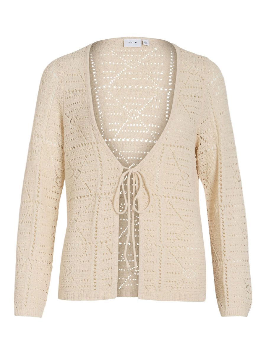 Tie String Knitted Cardigan - Vila - Modalova
