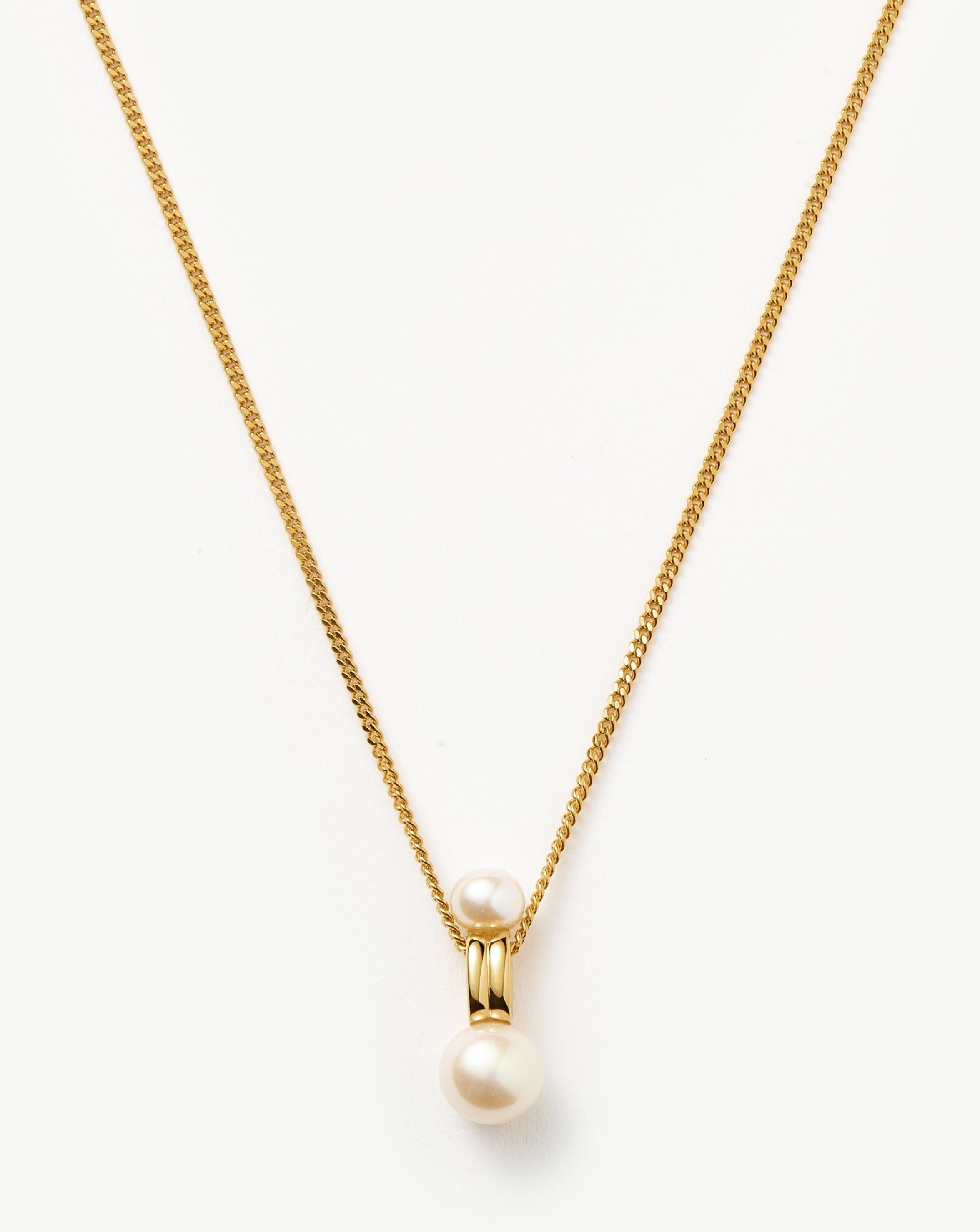 Pearl Ridge Pendant Chain Necklace | 18ct Gold Vermeil/Pearl - Missoma - Modalova