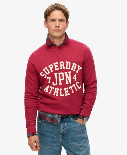 Men's Athletic Printed Sweatshirt Red / Bordeaux Red - Size: L - Superdry - Modalova