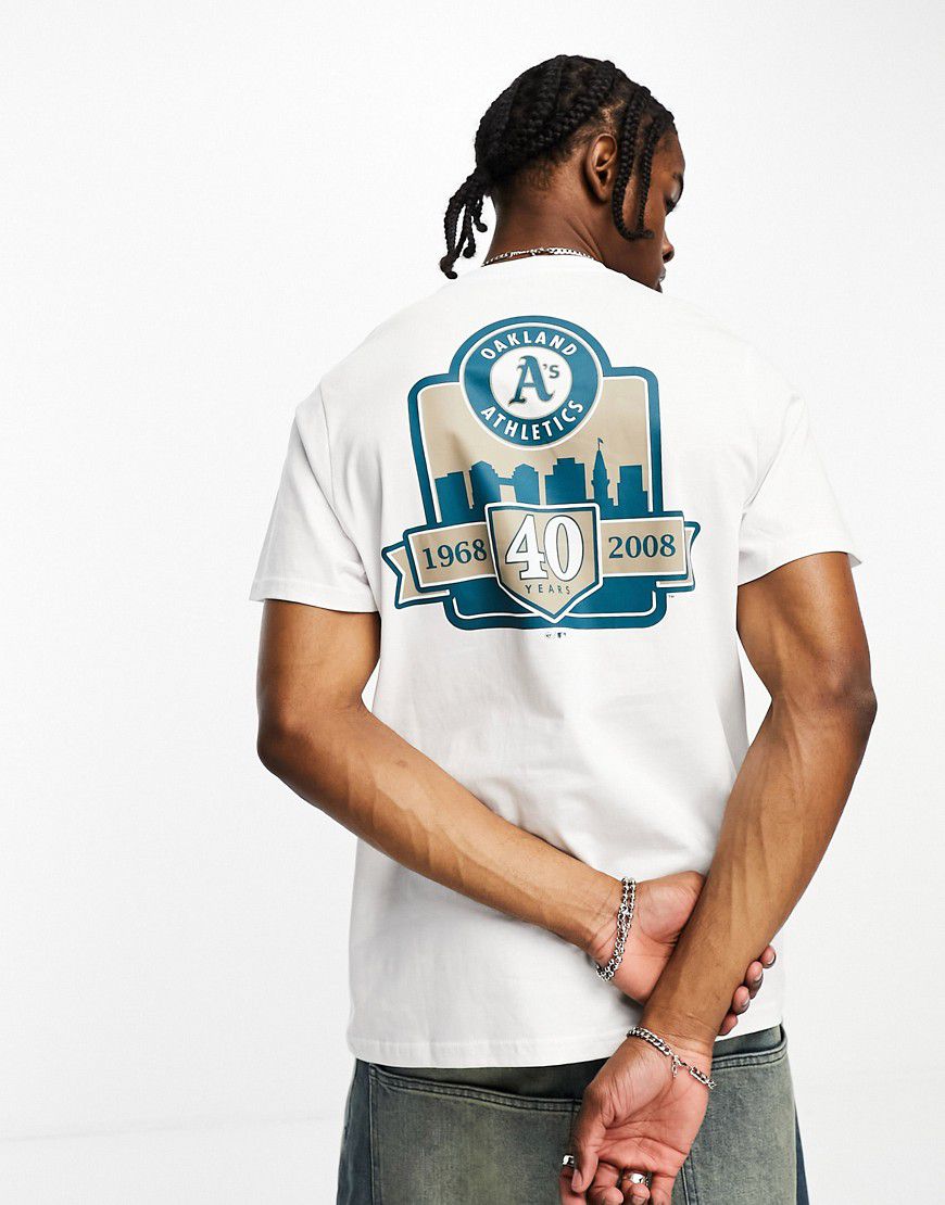 Oakland Athletics - T-shirt bianca con stampa sul petto e sul retro - 47 Brand - Modalova