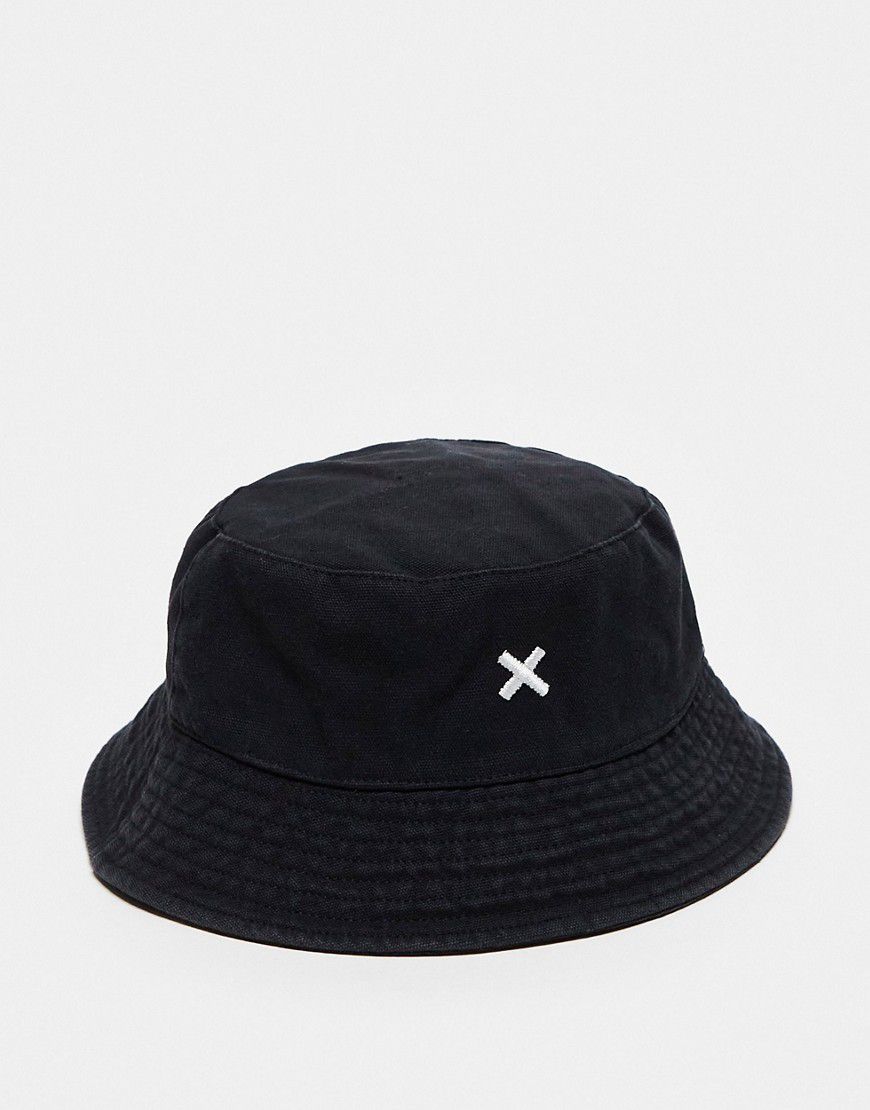 Unisex - Cappello da pescatore in twill slavato con logo - Collusion - Modalova