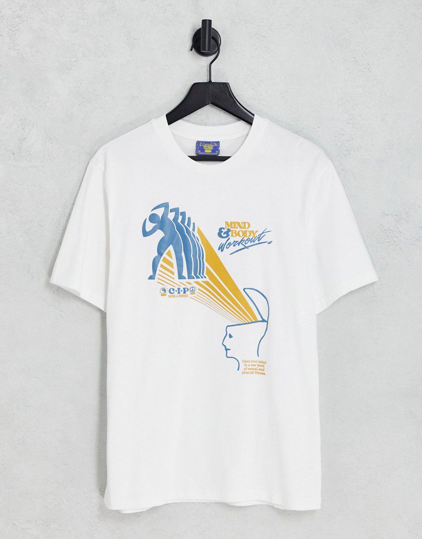 T-shirt bianca con stampa "Mind and Body" - Coney Island Picnic - Modalova