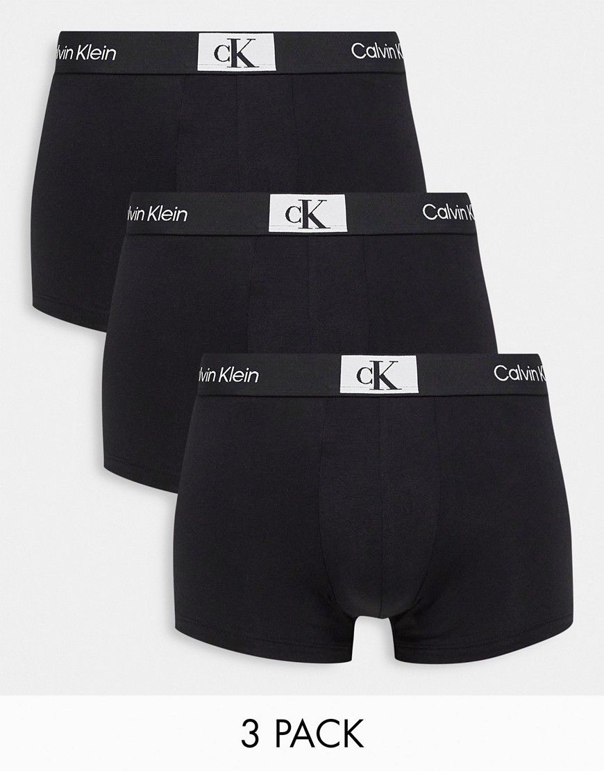 CK 96 - Confezione da 3 boxer aderenti neri in cotone - Calvin Klein - Modalova