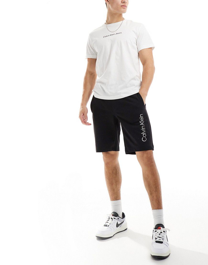 Degrade - Pantaloncini in jersey neri con logo - Calvin Klein - Modalova
