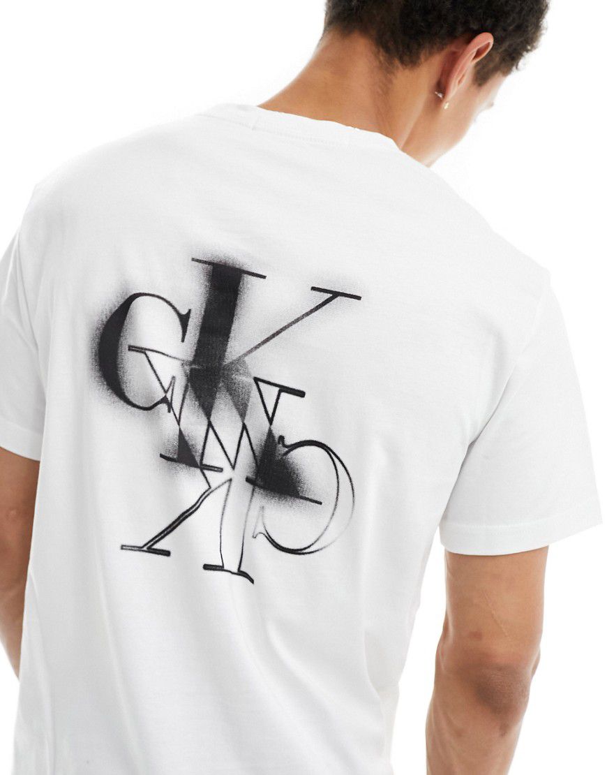 T-shirt bianca con logo specchiato - Calvin Klein Jeans - Modalova