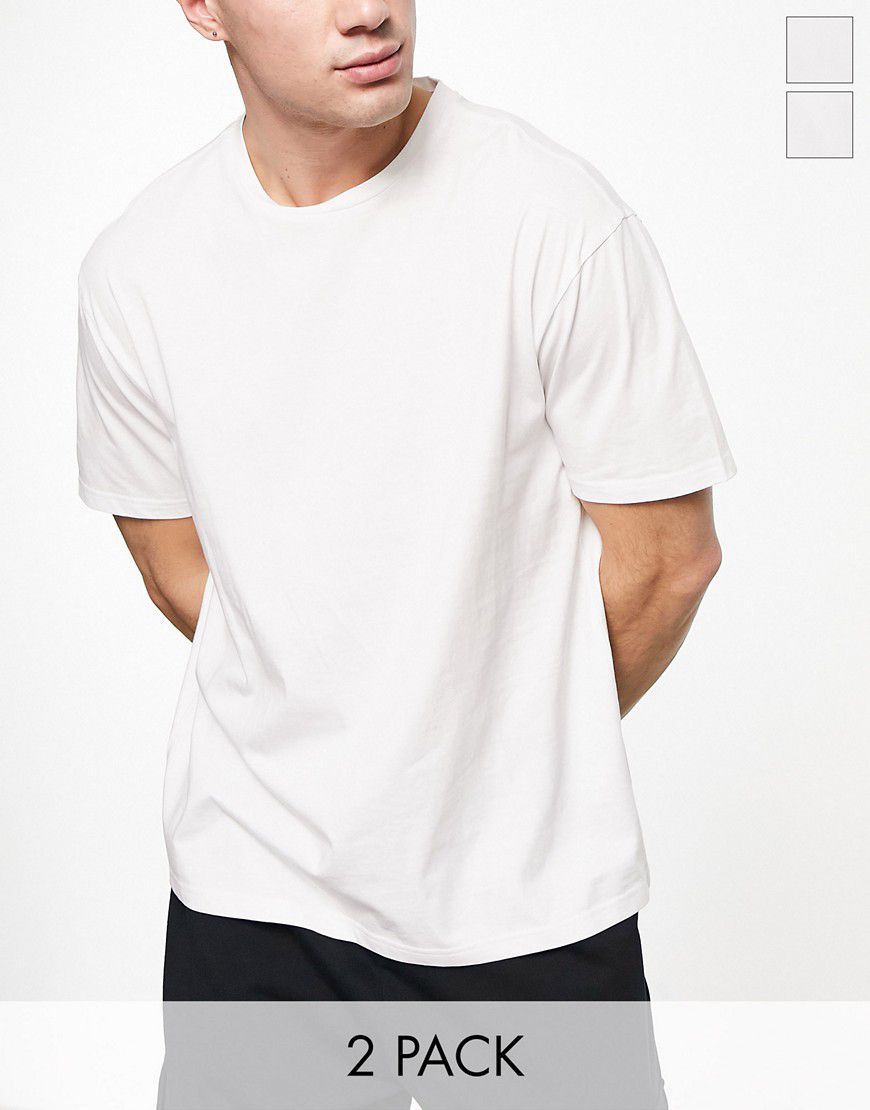 Confezione da 2 t-shirt squadrate bianche - Another Influence - Modalova