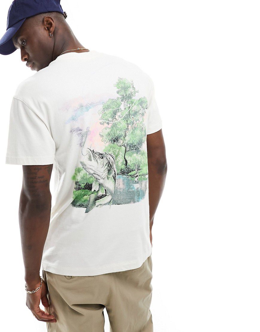 Yellowstone River - T-shirt sporco con tasca e stampa sul retro - Abercrombie & Fitch - Modalova