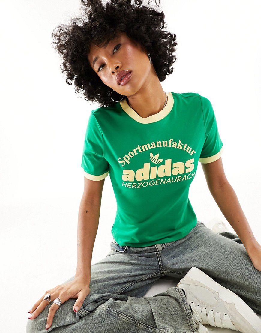 T-shirt e gialla con logo rétro - adidas Originals - Modalova