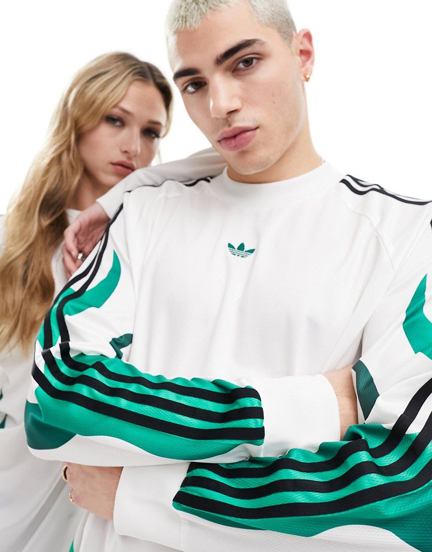 Top in jersey a maniche lunghe unisex con dettagli effetto fiamme - adidas Originals - Modalova