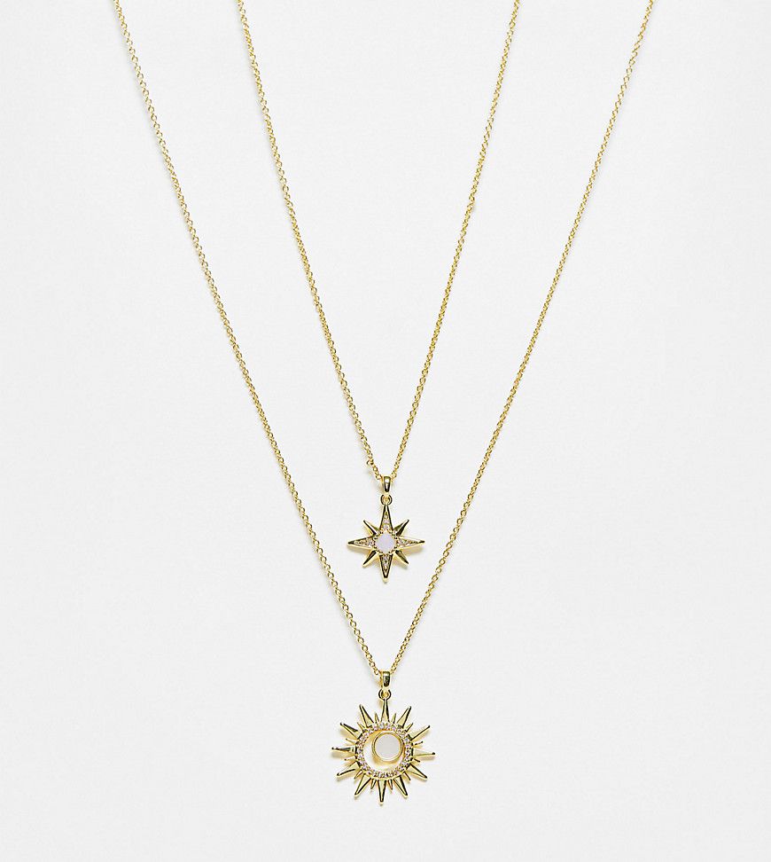 Confezione da 2 collane placcate con pendenti a forma di stella e sole - ALDO - Modalova