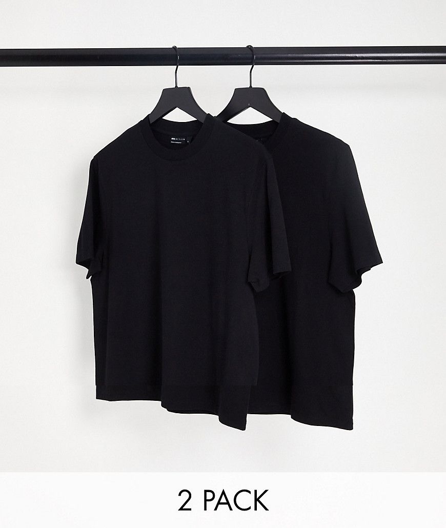Confezione da 2 t-shirt girocollo nere - ASOS DESIGN - Modalova