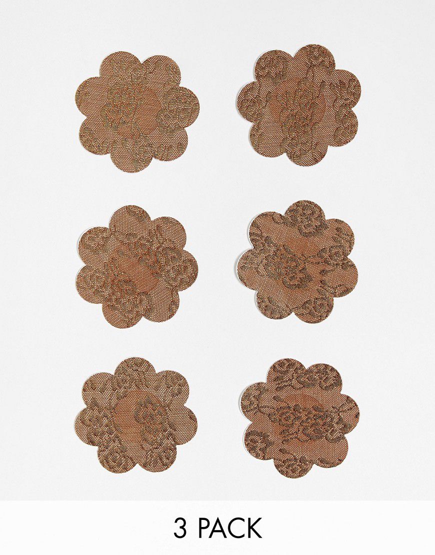 Confezione da 3 paia di copricapezzoli in tessuto marroni - ASOS DESIGN - Modalova