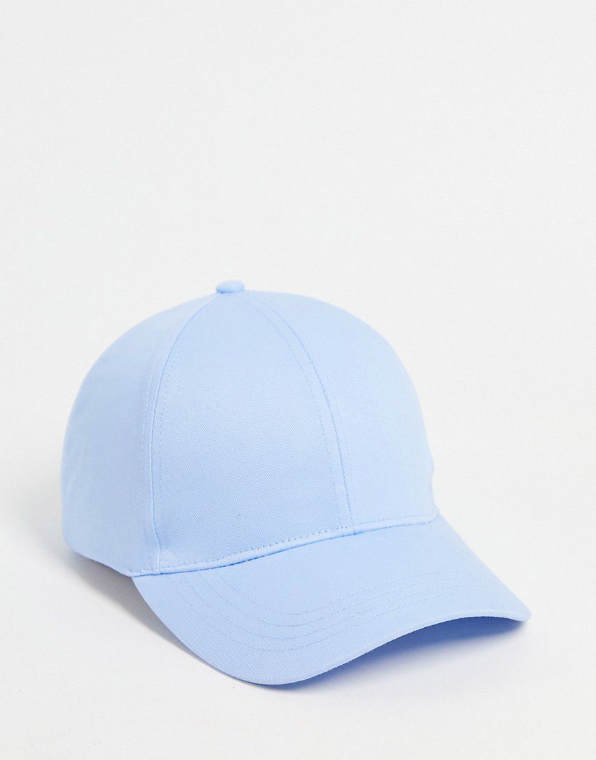 Cappello con visiera in tela azzurro chiaro - ASOS DESIGN - Modalova