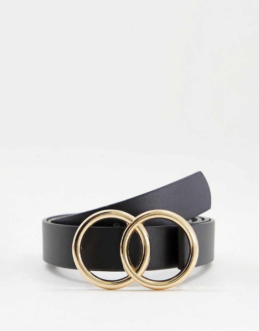 Cintura per vita e fianchi con doppio cerchio in metallo dorato con design smussato - ASOS DESIGN - Modalova