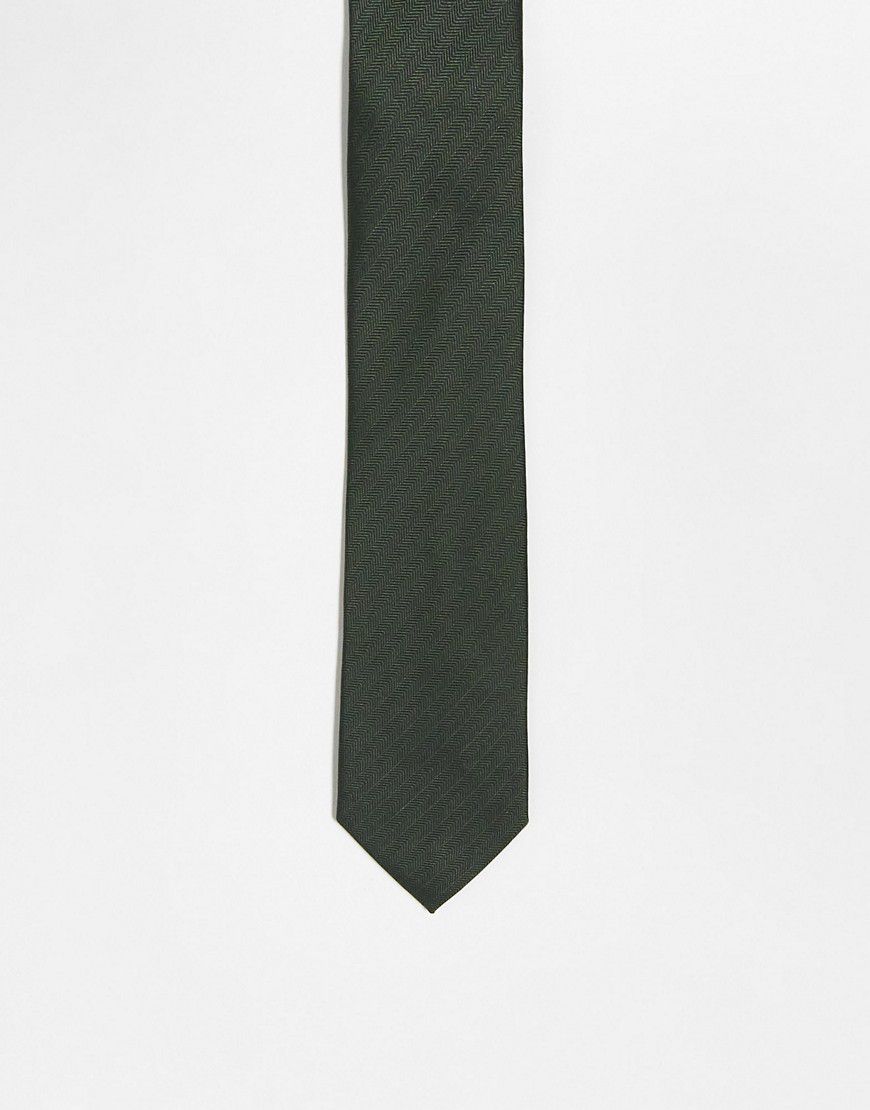 Cravatta standard kaki - ASOS DESIGN - Modalova
